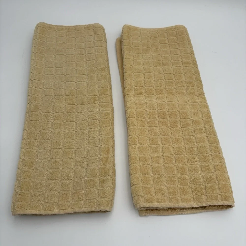 Earl & Wilson Butter Yellow Hand Towels Set Of 4 Luxurious Soft Vintage